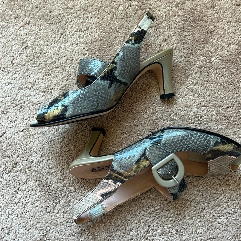 ANYI LU Snake Skin Ladies Leather Pump Heels